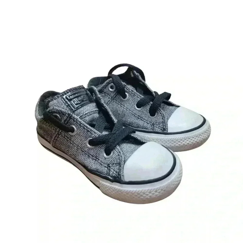 Converse Madison Ox 762334F Black & White Sneakers Shoes Infant Size 7 Gray